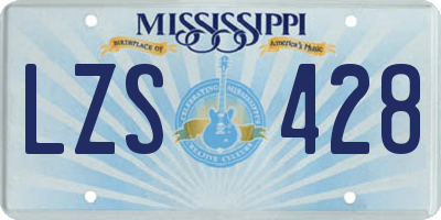 MS license plate LZS428