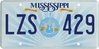 MS license plate LZS429