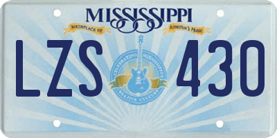 MS license plate LZS430