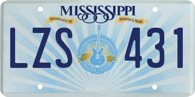 MS license plate LZS431