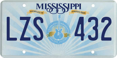 MS license plate LZS432