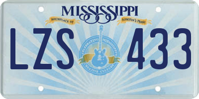 MS license plate LZS433