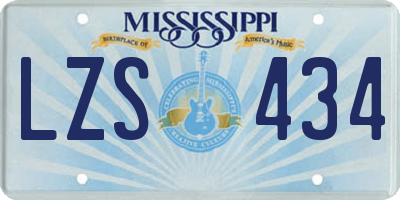 MS license plate LZS434