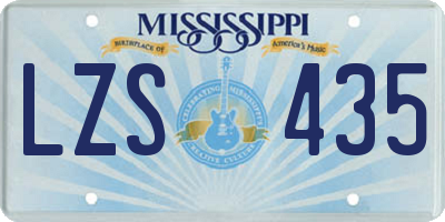 MS license plate LZS435
