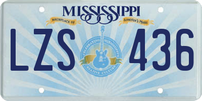 MS license plate LZS436