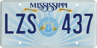 MS license plate LZS437