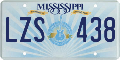 MS license plate LZS438