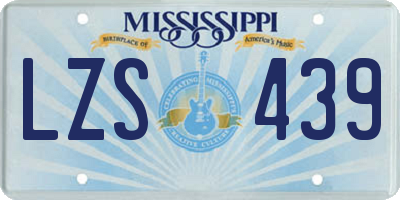 MS license plate LZS439