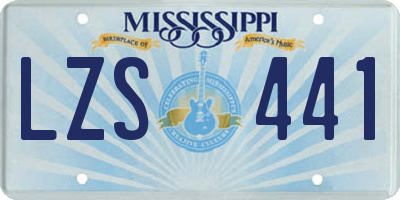 MS license plate LZS441