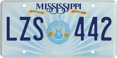 MS license plate LZS442