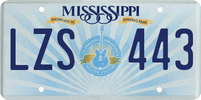 MS license plate LZS443