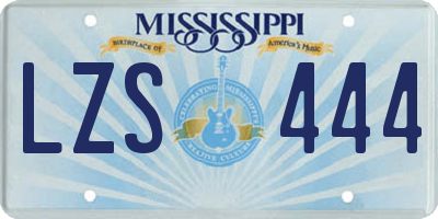 MS license plate LZS444