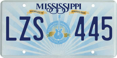 MS license plate LZS445