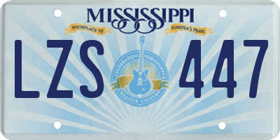 MS license plate LZS447