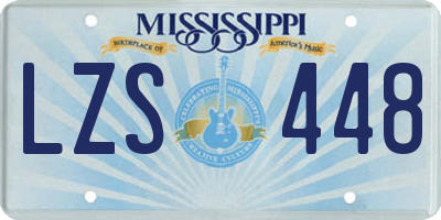 MS license plate LZS448