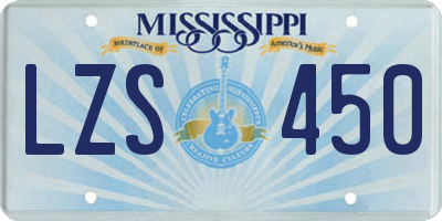 MS license plate LZS450
