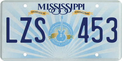 MS license plate LZS453