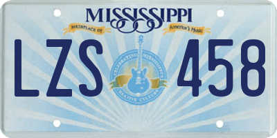 MS license plate LZS458