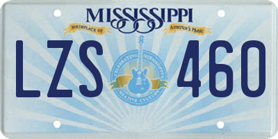 MS license plate LZS460