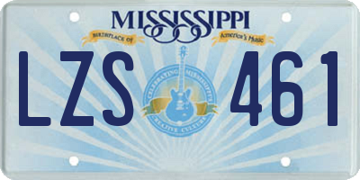 MS license plate LZS461