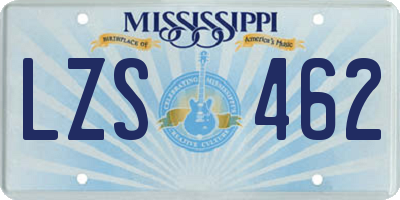 MS license plate LZS462