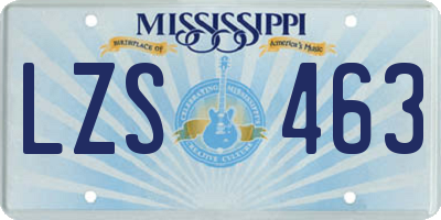 MS license plate LZS463