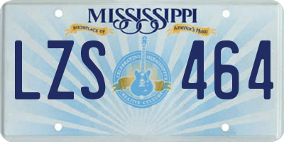 MS license plate LZS464