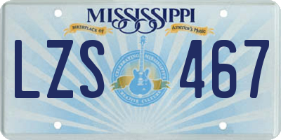 MS license plate LZS467