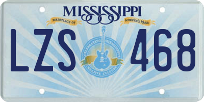 MS license plate LZS468