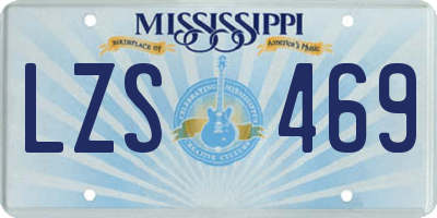 MS license plate LZS469
