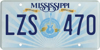 MS license plate LZS470