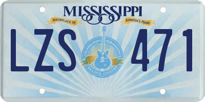 MS license plate LZS471