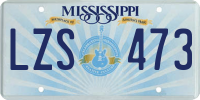 MS license plate LZS473