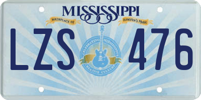 MS license plate LZS476