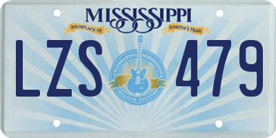 MS license plate LZS479