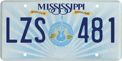 MS license plate LZS481