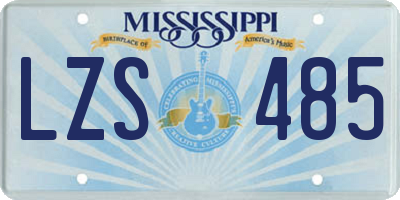 MS license plate LZS485