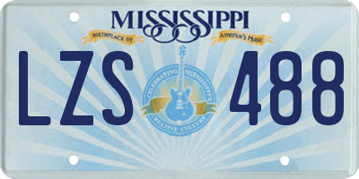 MS license plate LZS488