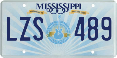 MS license plate LZS489