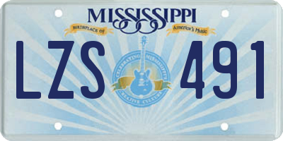 MS license plate LZS491