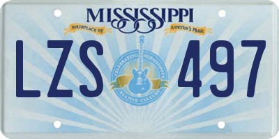 MS license plate LZS497