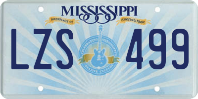 MS license plate LZS499