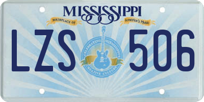 MS license plate LZS506