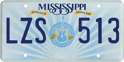 MS license plate LZS513