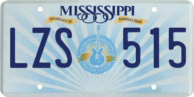 MS license plate LZS515