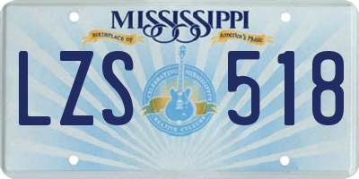 MS license plate LZS518