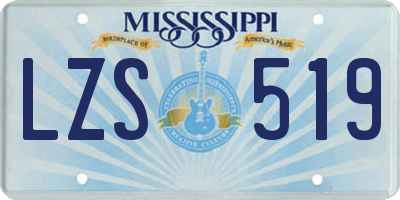 MS license plate LZS519