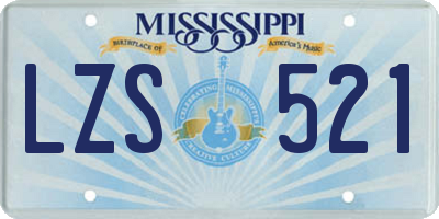 MS license plate LZS521