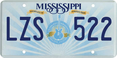 MS license plate LZS522