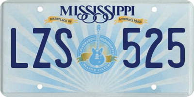 MS license plate LZS525